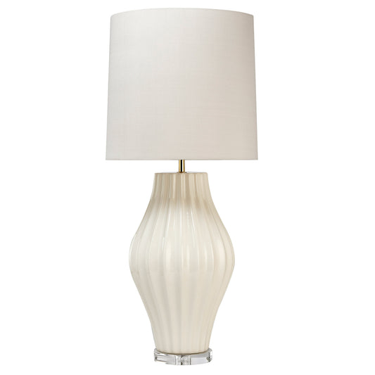 Ostuni Silk Shade Table Lamp - Cream Table Lamp Bloomingdales Lighting Snowdrop Silk