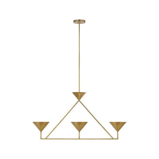 Paloma Contreras Orsay Medium 3-Light Linear Chandelier - Brass Pendant Light Bloomingdales Lighting Brass  