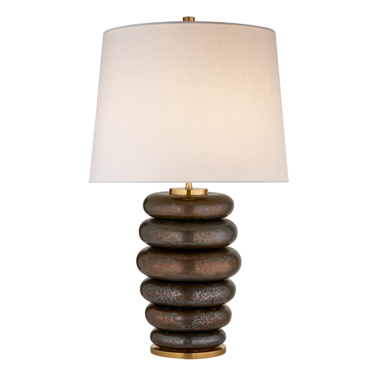 Kelly Wearstler Phoebe Stacked Linen Table Lamp - Bronze Table Lamp Bloomingdales Lighting Bronze Large 