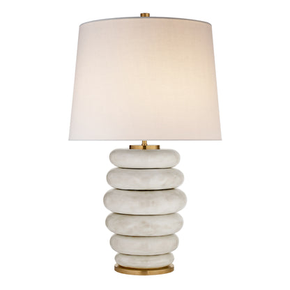 Kelly Wearstler Phoebe Extra Large Stacked Linen Table Lamp - Antique White Table Lamp Bloomingdales Lighting Antique White Large 