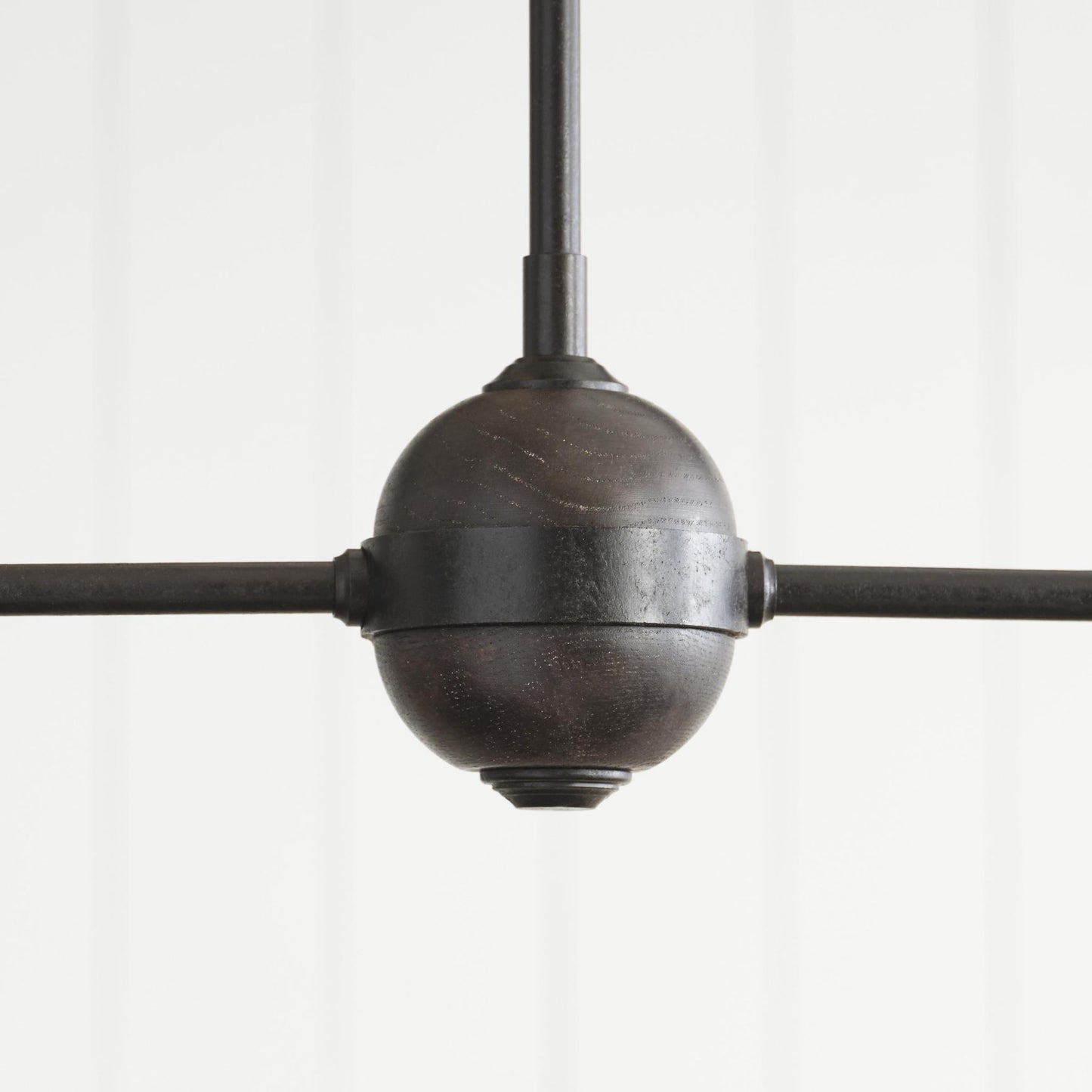 Thomas O'Brien Piaf Large Two-Light Linear Pendant Light - Aged Iron with Ebonized Oak Pendant Light Bloomingdales Lighting   