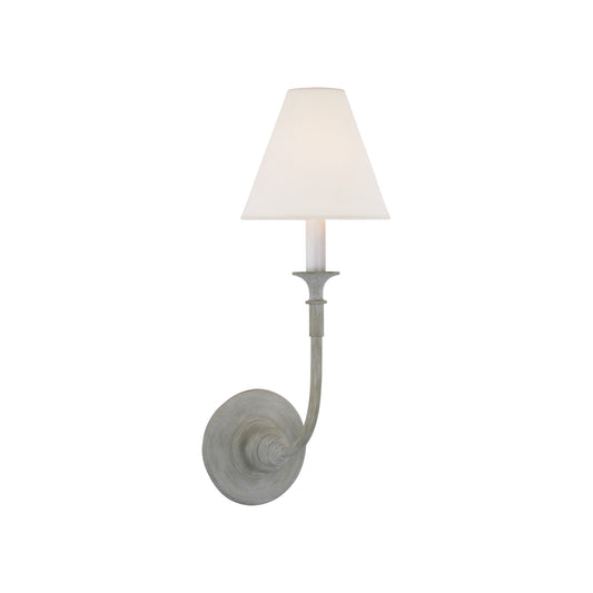 Thomas O'Brien Piaf Linen Single Wall Sconce - Grey Wall Light Bloomingdales Lighting Grey  