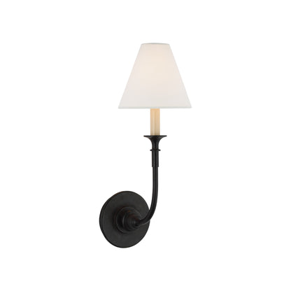 Thomas O'Brien Piaf Linen Single Wall Sconce - Grey Wall Light Bloomingdales Lighting Aged Iron  