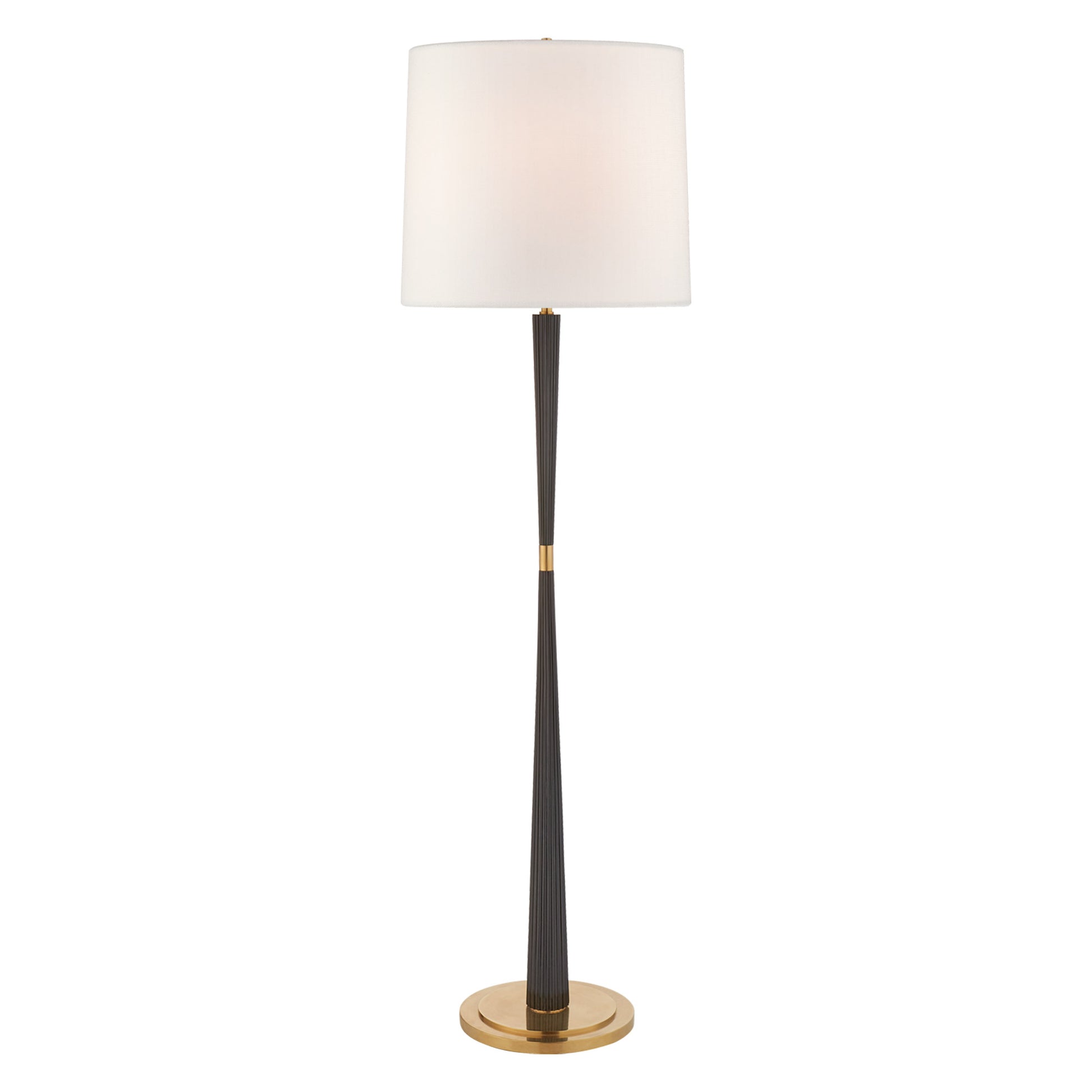 Barbara Barry Refined Rib Floor Lamp - Ebony & Brass Floor Lamp Bloomingdales Lighting   