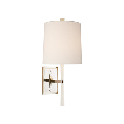 Barbara Barry Refined Rib Linen Wall Sconce - Polished Nickel Wall Light Bloomingdales Lighting Polished Nickel  