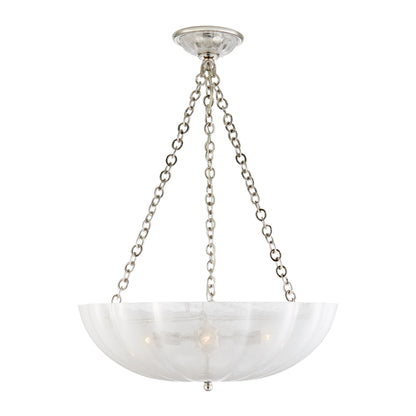 AERIN Rosehill Large White Glass Chandelier - Polished Nickel Pendant Light Bloomingdales Lighting   