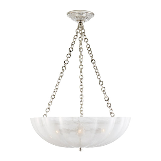 AERIN Rosehill Large White Glass Chandelier - Polished Nickel Pendant Light Bloomingdales Lighting   