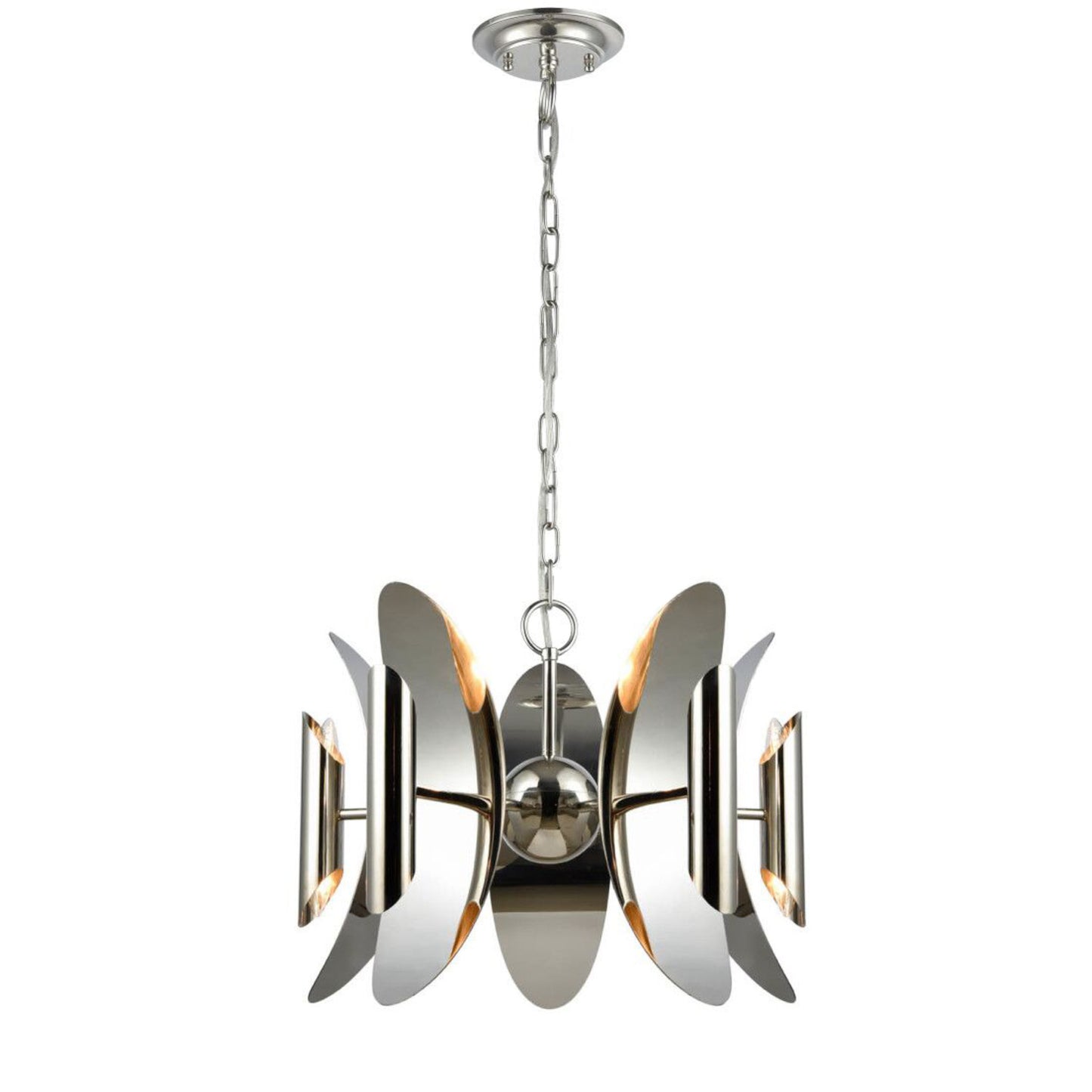 STRATO Abstract Hardware With Stainless Steel Pendant Light - Polished Nickel Pendant Light CLA Lighting   