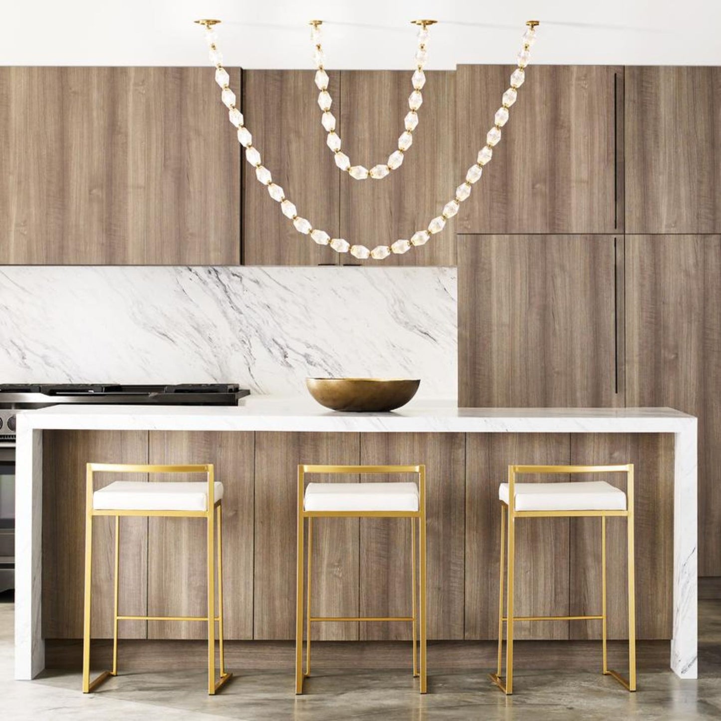 Sean Lavin Brass and Crystal Collier 48 Pendant Light Pendant Light Bloomingdales Lighting   