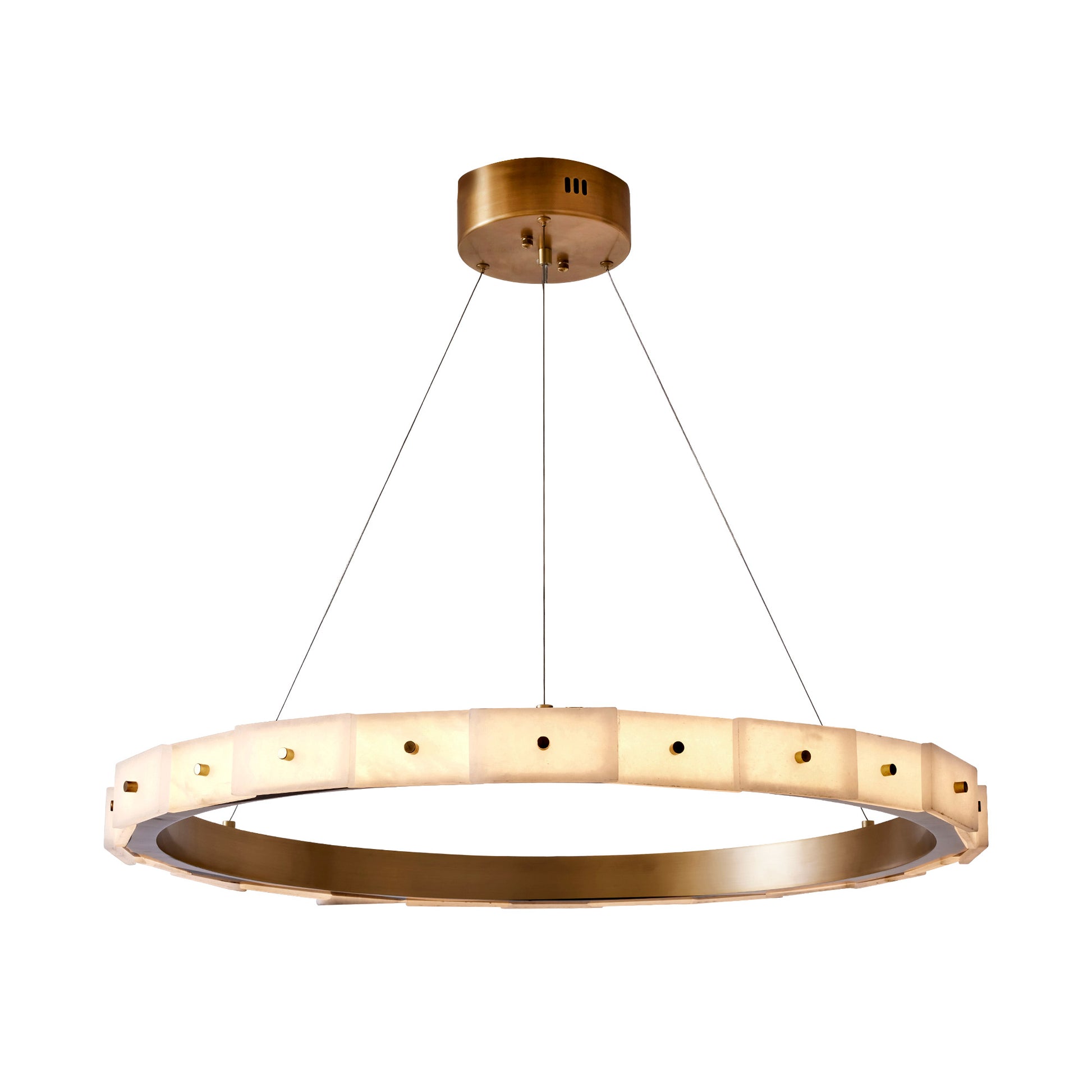 Seattle Alabaster Layered Chandelier - Brass Pendant Light Bloomingdales Lighting   