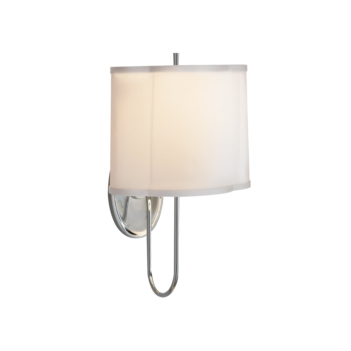 Barbara Barry Simple Silk Scallop Wall Sconce - Soft Silver Wall Light Bloomingdales Lighting Soft Silver  