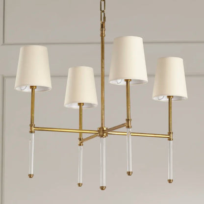 Suzanne Kasler Camille Small Natural Paper Shade Chandelier - Brass Pendant Light Bloomingdales Lighting   