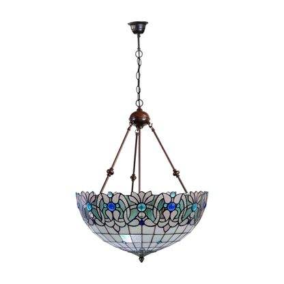 Tiffany Shelby 3-Arm Stained Glass Pendant Light Pendant Light G&G Bros 3-Arm  