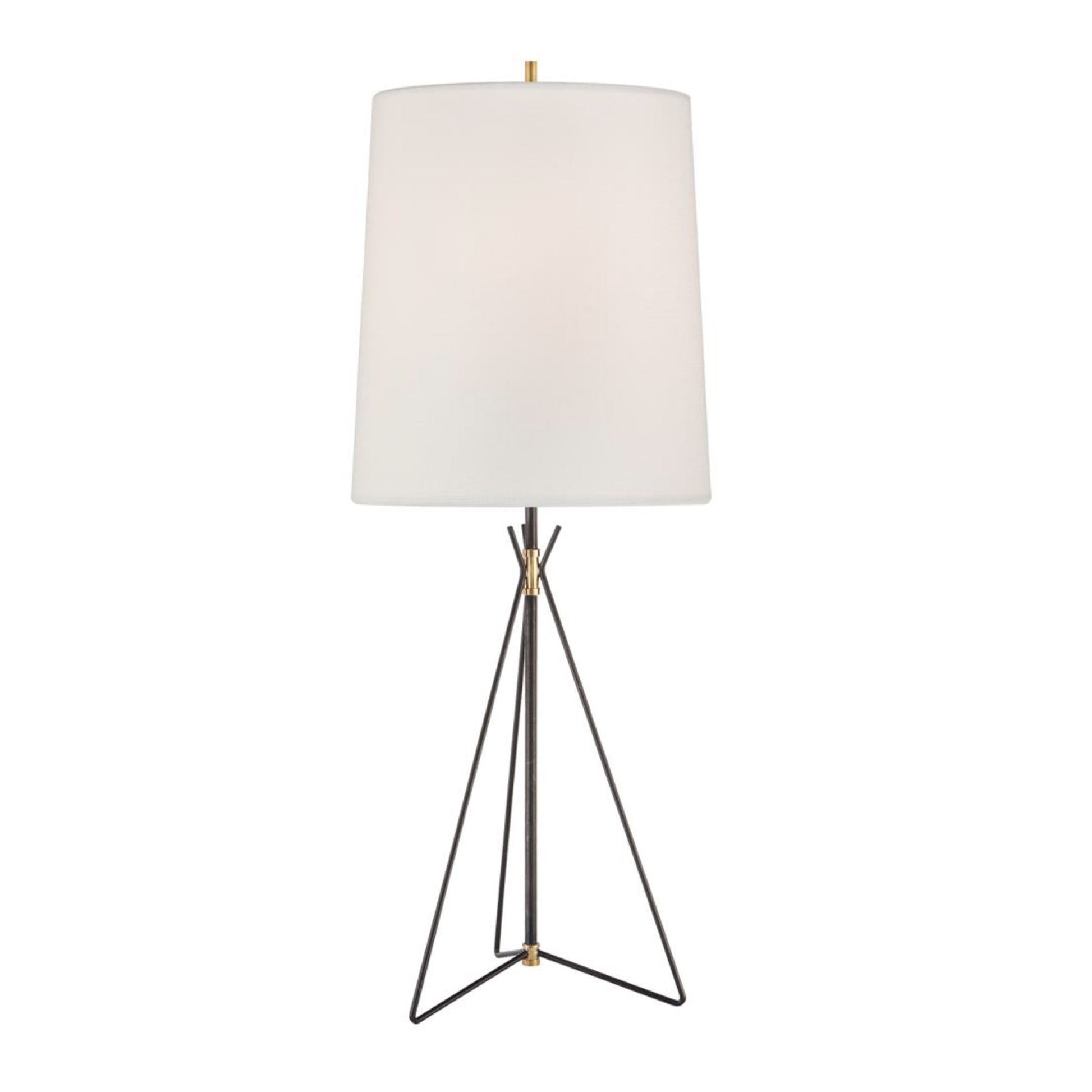 Thomas O'Brien Tavares Large Linen Table Lamp - Aged Iron, Brass Table Lamp Bloomingdales Lighting   