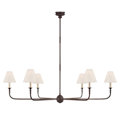 Thomas O'Brien Piaf Grande Chandelier - Aged Iron and Ebonized Oak Pendant Light Bloomingdales Lighting Aged Iron Grande 