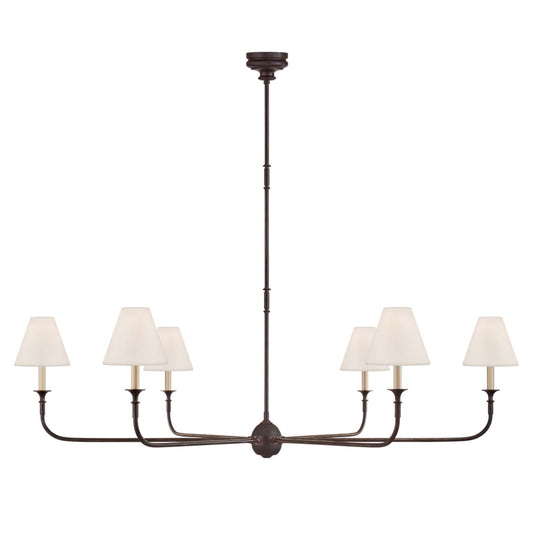 Thomas O'Brien Piaf Grande Chandelier - Aged Iron and Ebonized Oak Pendant Light Bloomingdales Lighting Aged Iron Grande 