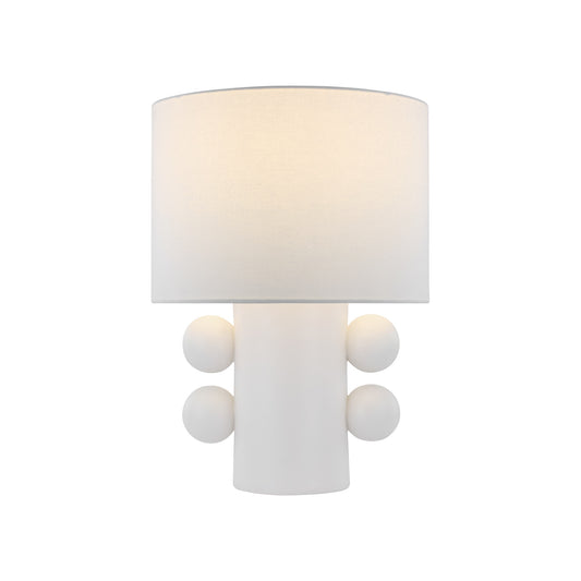 Kelly Wearstler Tiglia Linen Low Table Lamp - White Table Lamp Bloomingdales Lighting White Small 