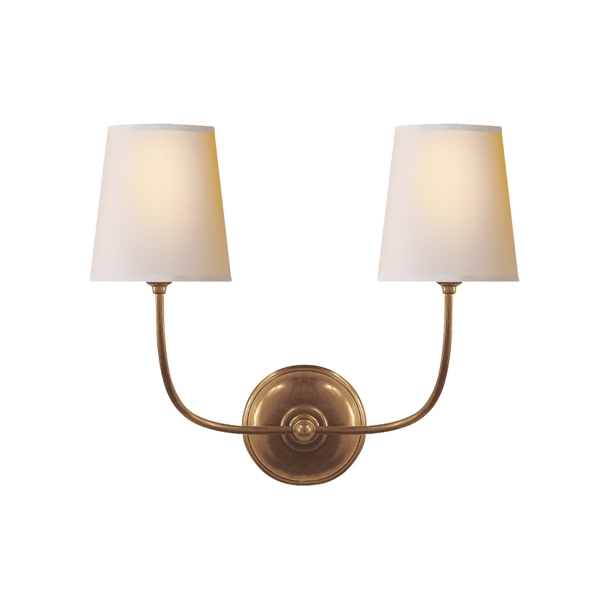 Thomas O'Brien Vendome Linen Double Wall Sconce - Brass Wall Light Bloomingdales Lighting   