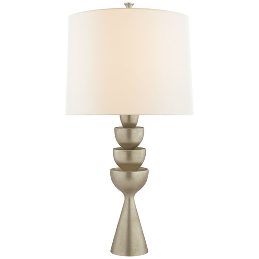 AERIN Veranna Large Linen Table Lamp - Silver Leaf Table Lamp Bloomingdales Lighting   