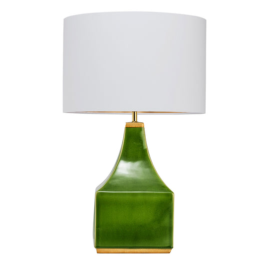 Walter Glossy Table Lamp - Green Table Lamp Bloomingdales Lighting Green New Coconut Linen