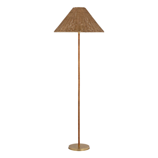 Marie Flanigan Wimberley Medium Wrapped Floor Lamp - Brass & Wicker Floor Lamp Bloomingdales Lighting   