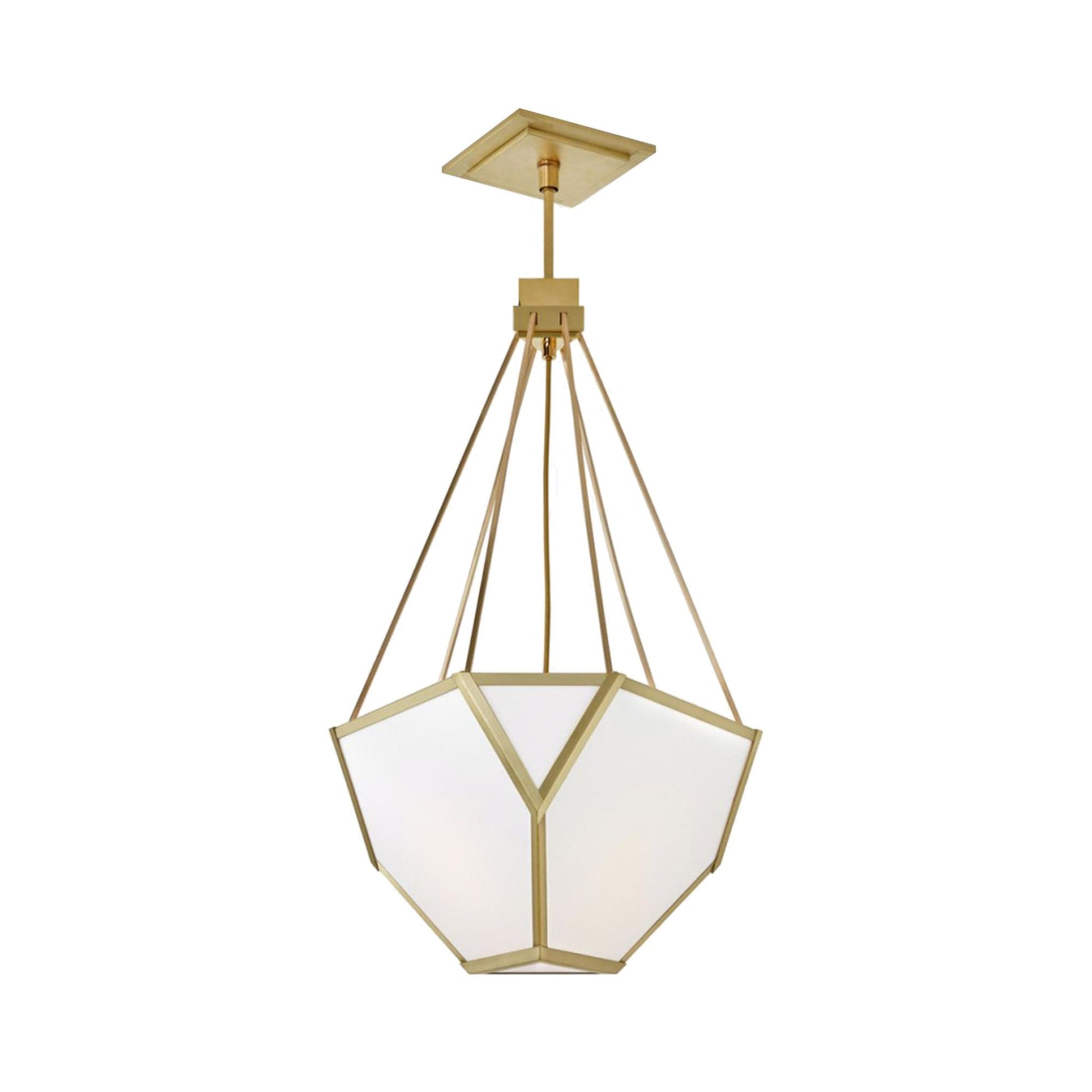 Urban Electric Co. Yves Hang Hewn Brass & Pot White Regular Chandelier Pendant Light Bloomingdales Lighting   