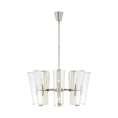 AERIN Alpine Medium Polished Nickel and Glass Chandelier Pendant Light Bloomingdales Lighting   