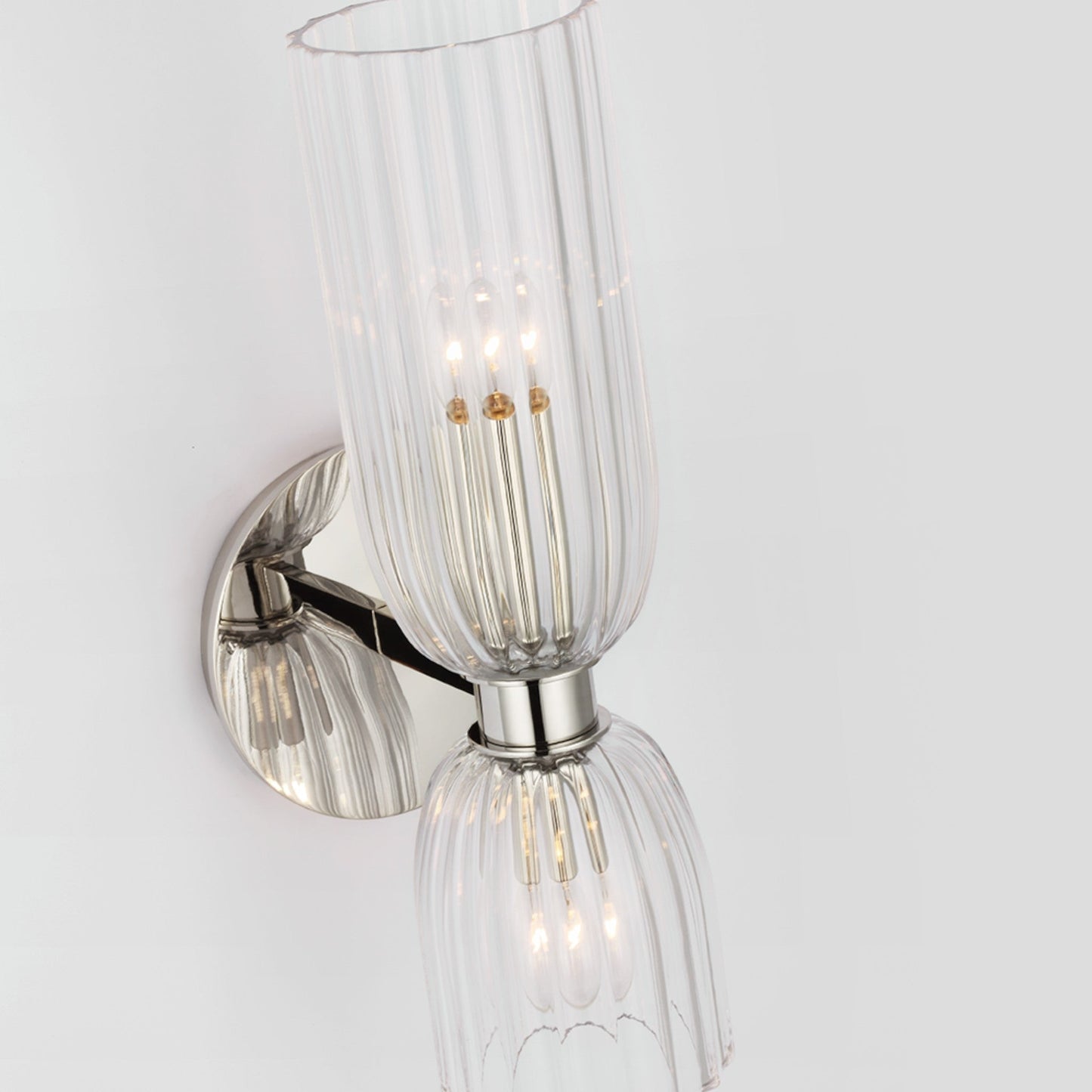 AERIN Asalea 16" Glass Double Bath Wall Sconce - Polished Nickel Wall Light Bloomingdales Lighting   