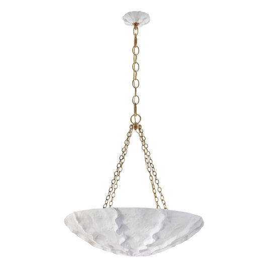 AERIN Benit Sculpted Shell Chandelier - Plaster White Pendant Light Bloomingdales Lighting   