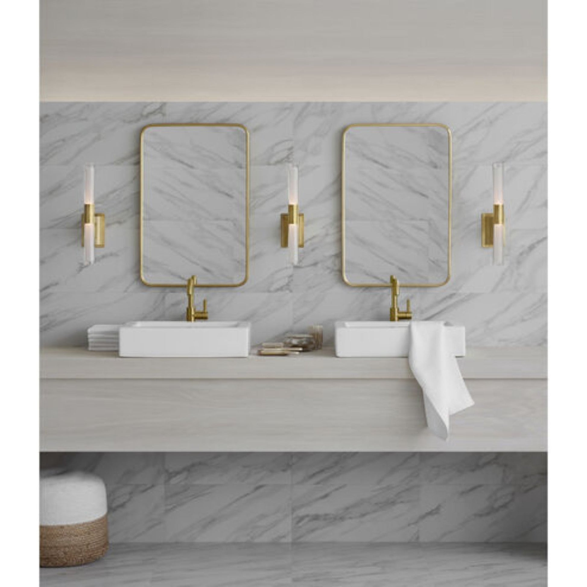 AERIN Brenta Horizontal Glass Wall Sconce - Brass Wall Light Bloomingdales Lighting   