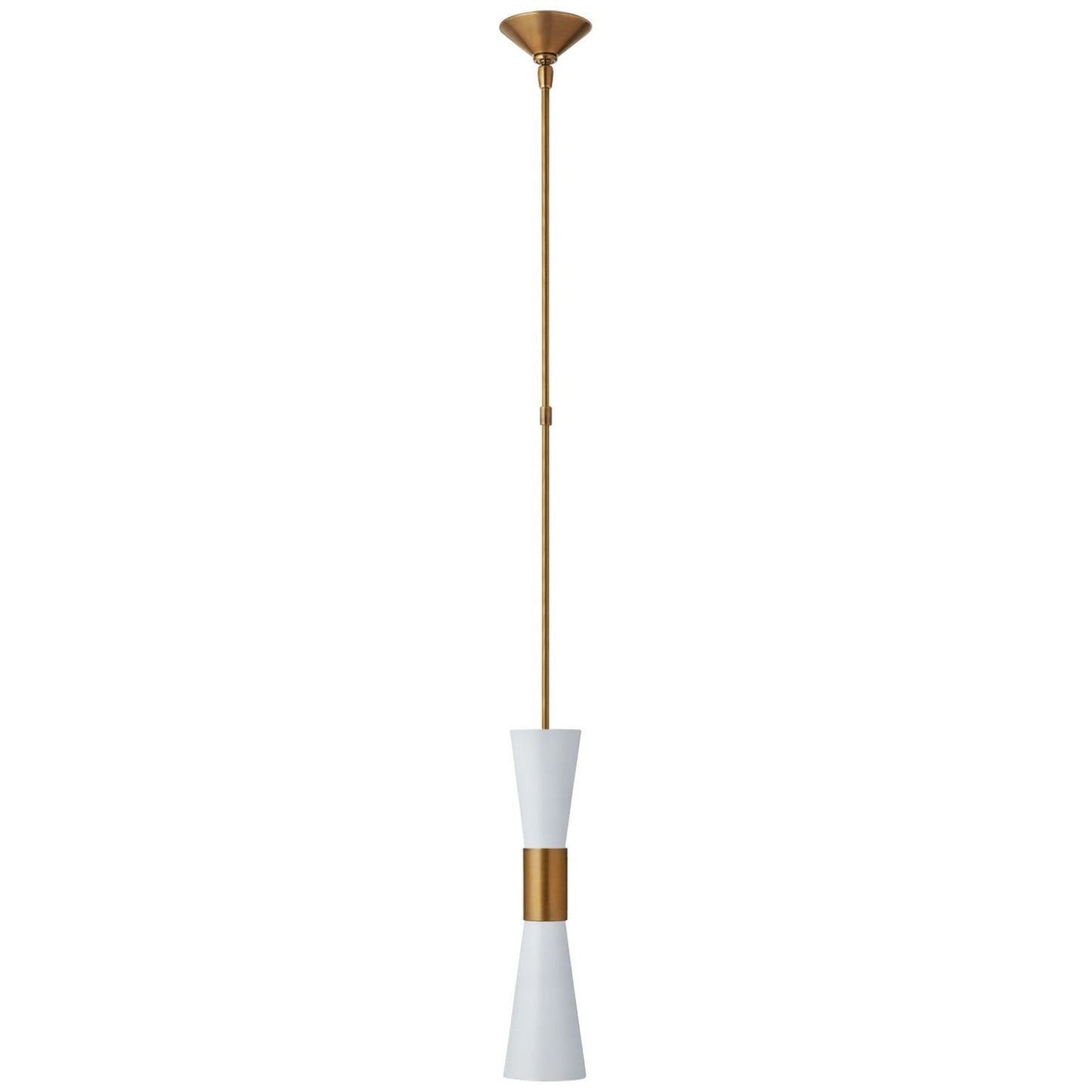 AERIN Clarkson Medium Narrow Pendant Light - White and Brass Pendant Light Bloomingdales Lighting   