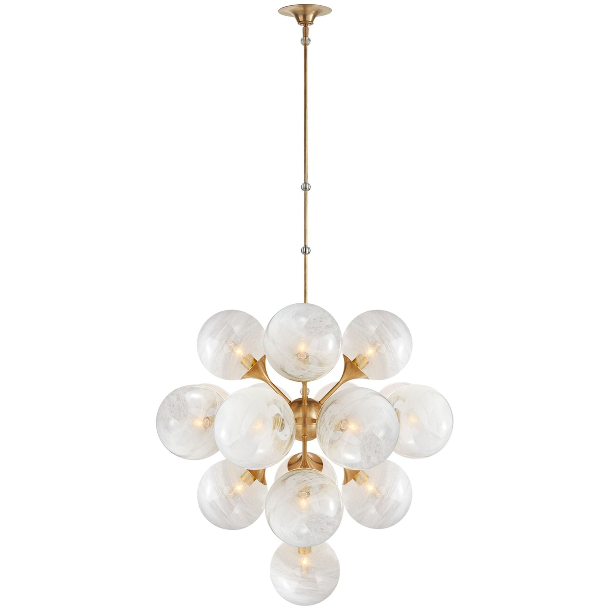 AERIN Cristol Brass Large Tiered Glass Chandelier Pendant Light Bloomingdales Lighting Large  