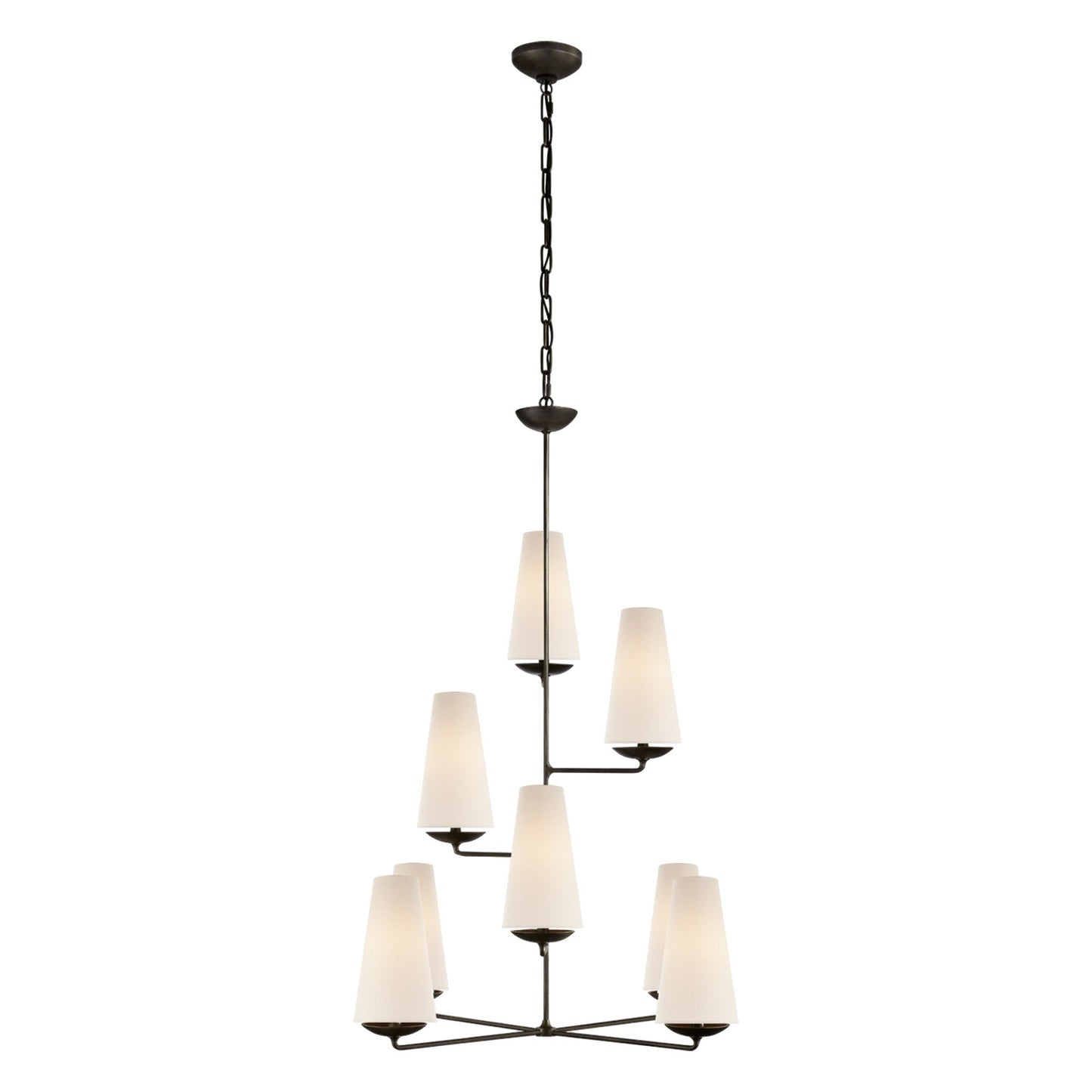 AERIN Fontaine Vertical Chandelier - Gilded Plaster Pendant Light Bloomingdales Lighting Aged Iron  