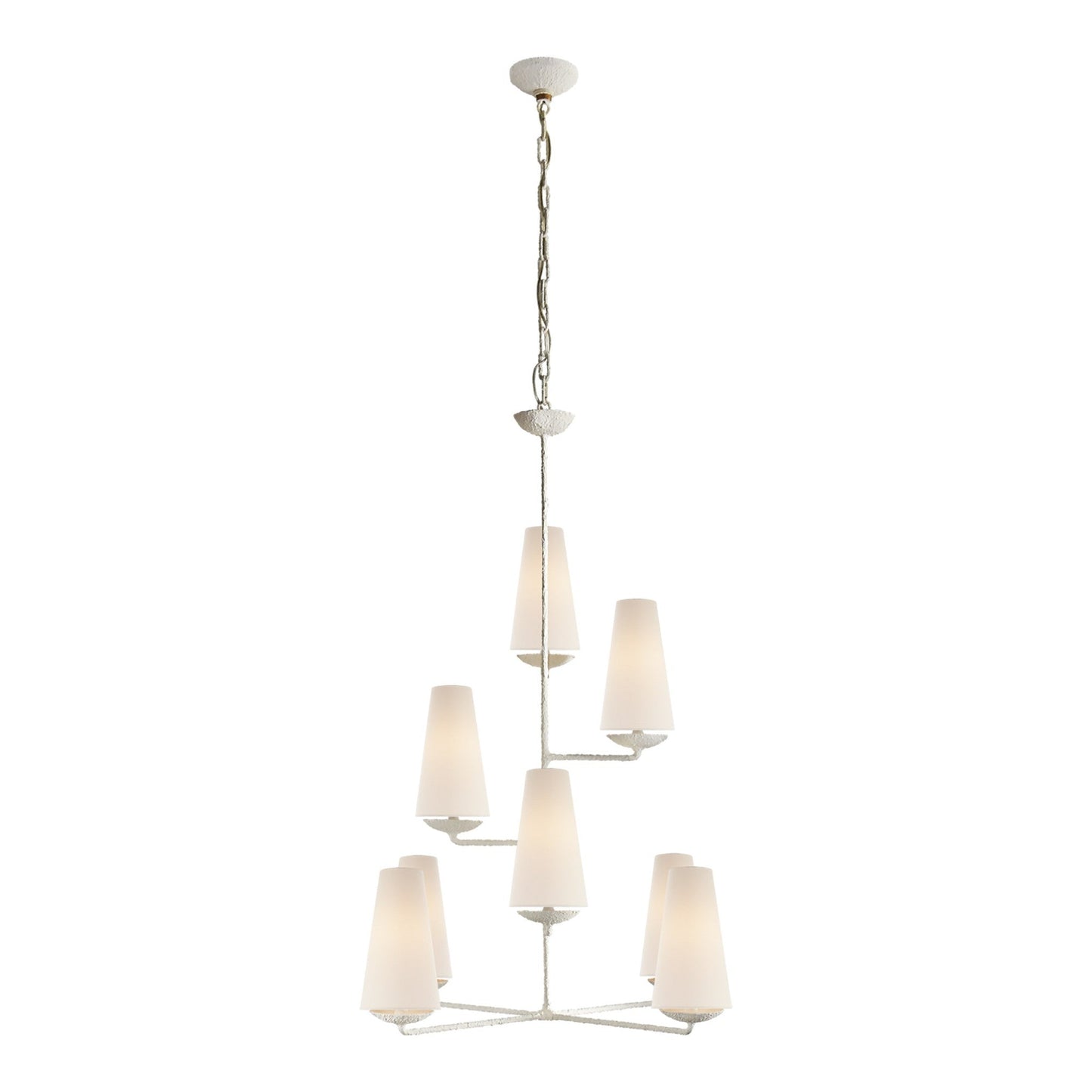 AERIN Fontaine Vertical Chandelier - Gilded Plaster Pendant Light Bloomingdales Lighting Plaster White  