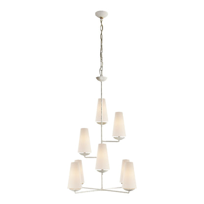 AERIN Fontaine Vertical Chandelier - Gilded Plaster Pendant Light Bloomingdales Lighting Plaster White  