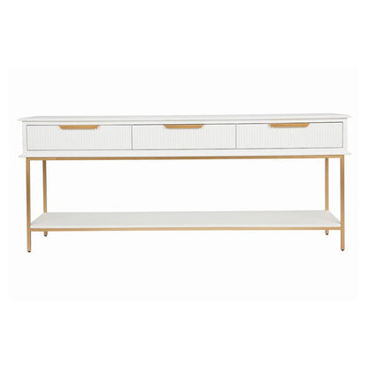 Aimee Large Three Drawer Console Table - Black and Gold Console Table Cafe Lighting & Living White Large 