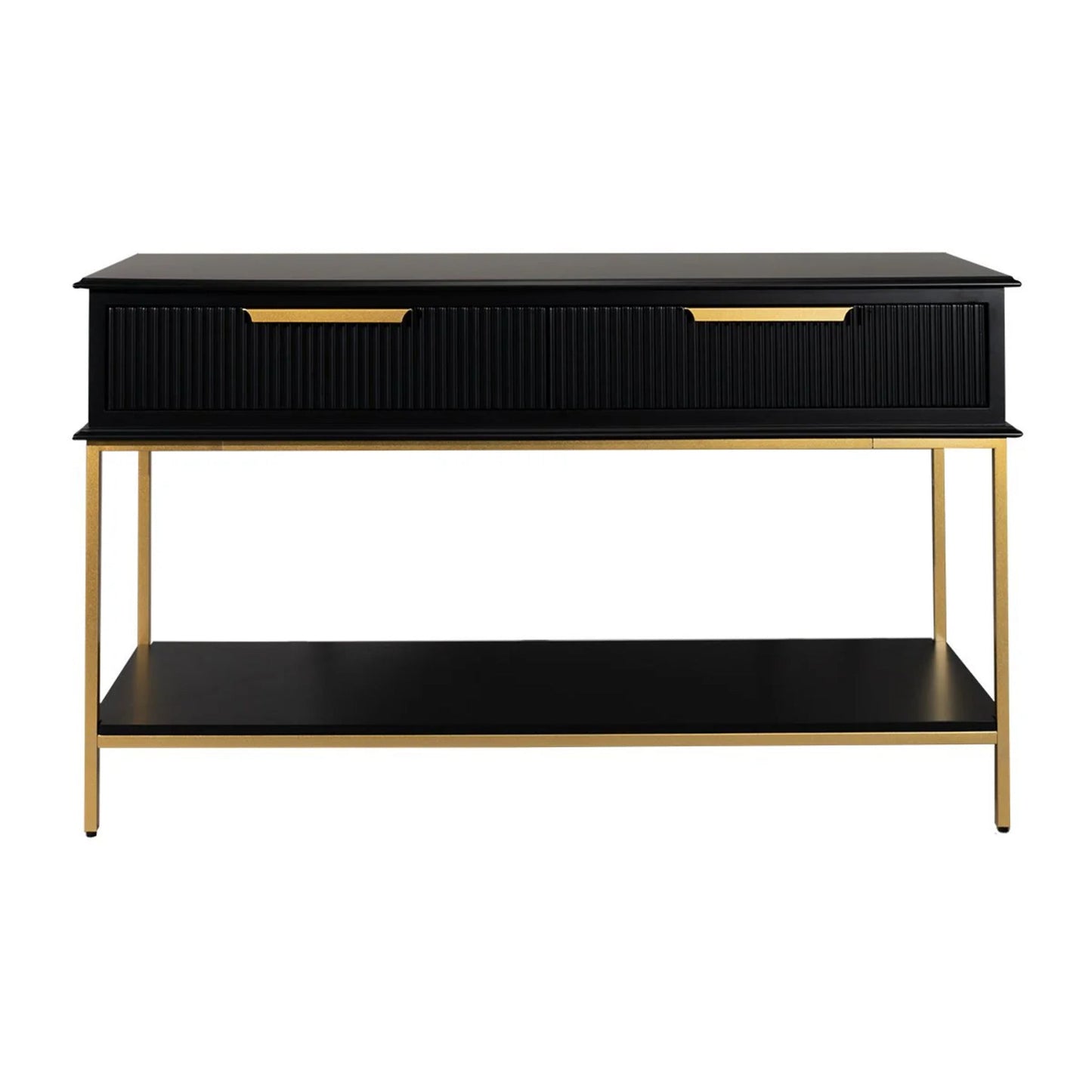 Aimee Large Three Drawer Console Table - Black and Gold Console Table Cafe Lighting & Living Black Small 