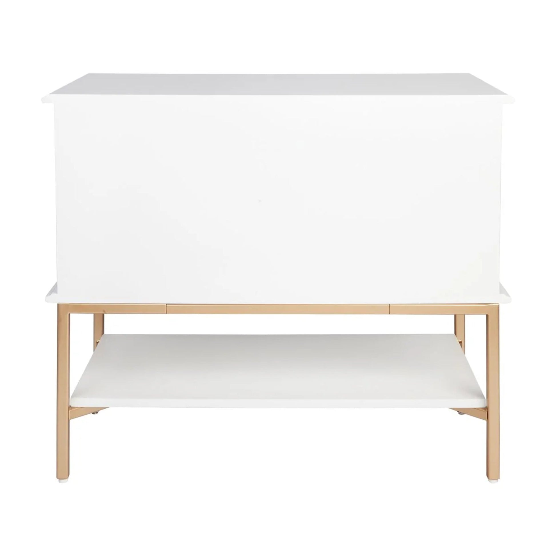 Aimee Large Two Drawer Bedside Table - White Bedside Table Cafe Lighting & Living   