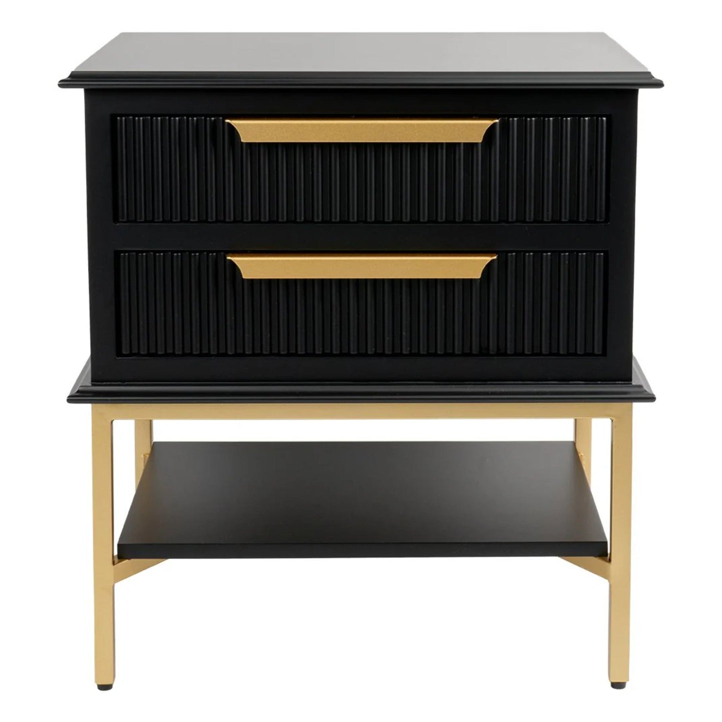 Aimee Large Two Drawer Bedside Table - White Bedside Table Cafe Lighting & Living Black Small 