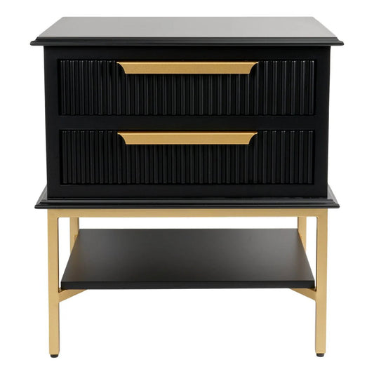 Aimee Small Two Drawer Bedside Table - Black Bedside Table Cafe Lighting & Living Black Small 