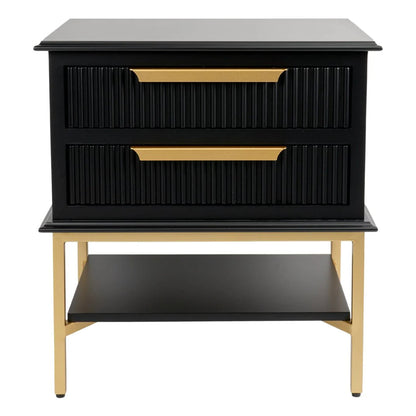 Aimee Small Two Drawer Bedside Table - White Bedside Table Cafe Lighting & Living Black Small 