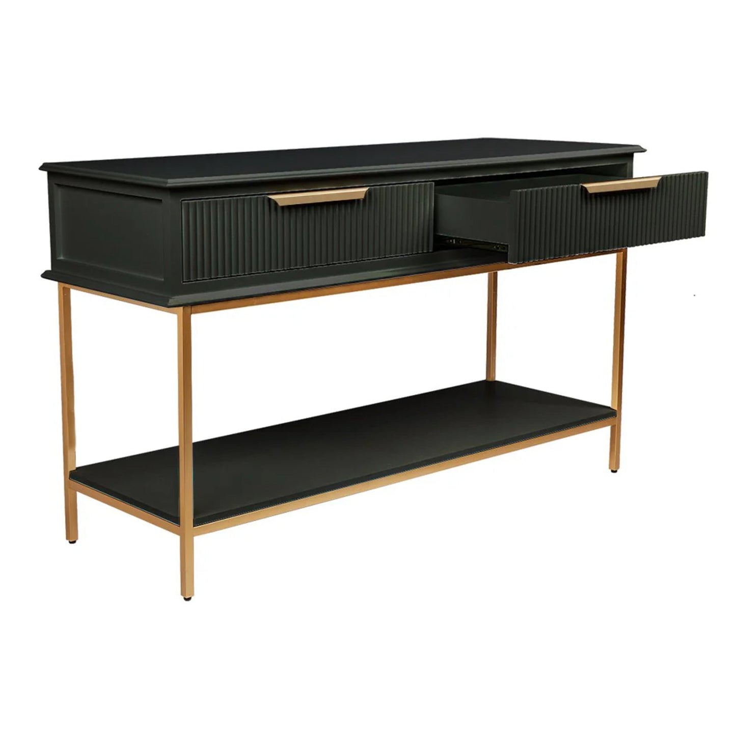 Aimee Small Two Drawer Console Table - Black and Gold Console Table Cafe Lighting & Living   