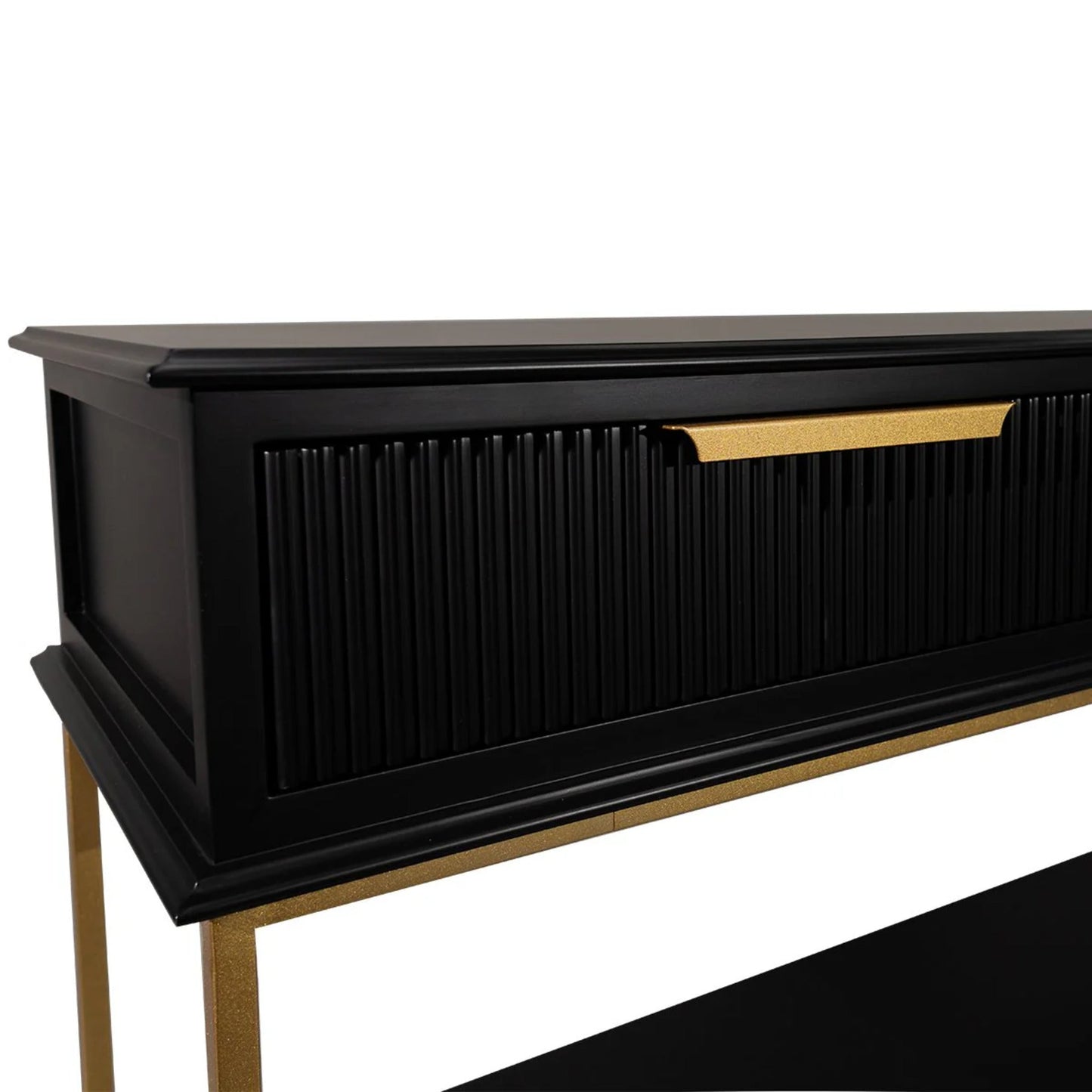 Aimee Small Two Drawer Console Table - Black and Gold Console Table Cafe Lighting & Living   