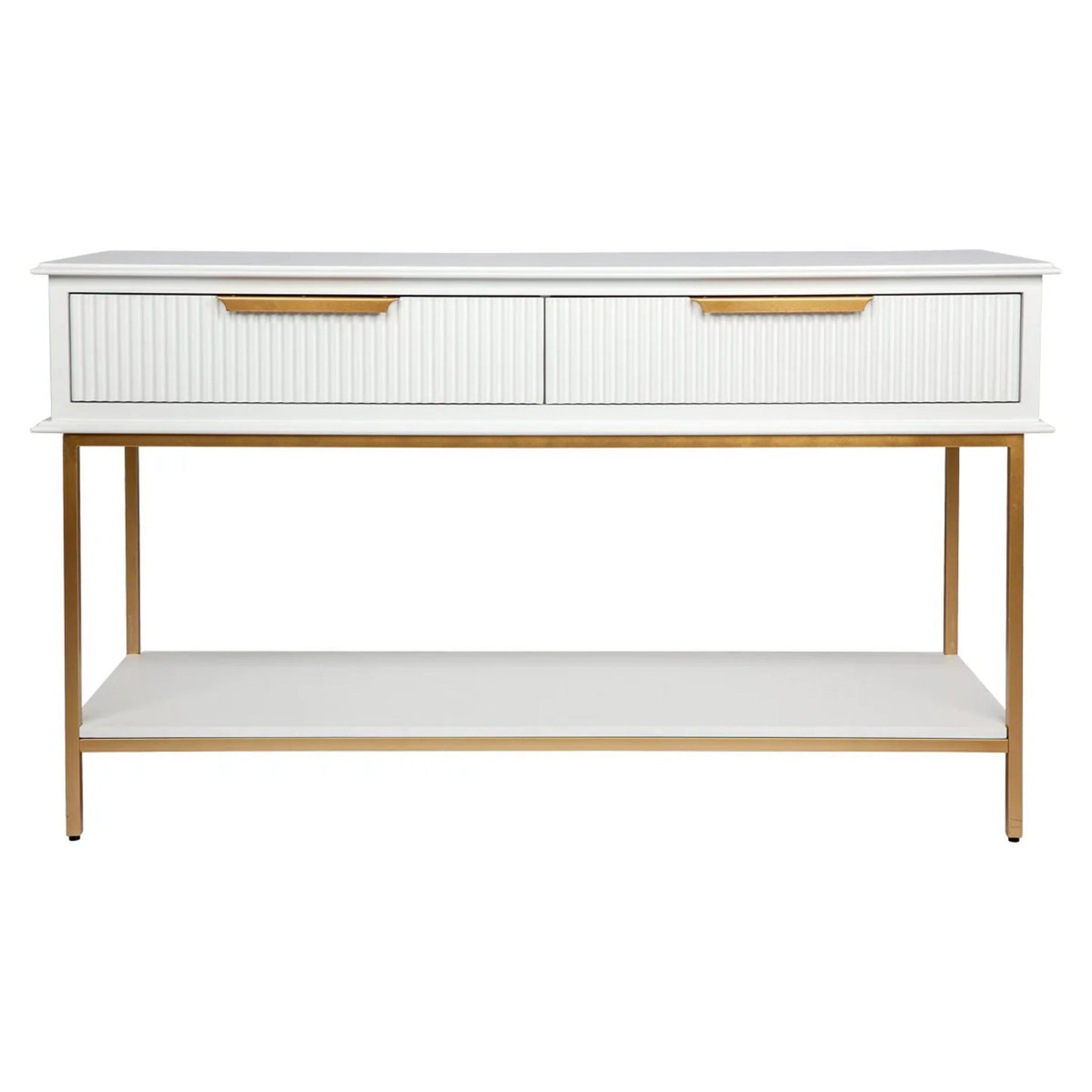 Aimee Small Two Drawer Console Table - Black and Gold Console Table Cafe Lighting & Living White Small 