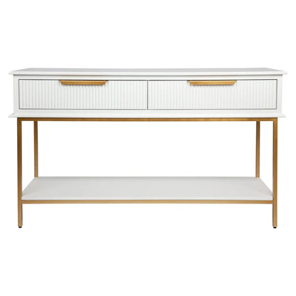 Aimee Small Two Drawer Console Table - Black and Gold Console Table Cafe Lighting & Living White Small 