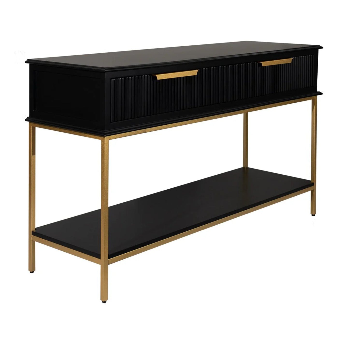 Aimee Small Two Drawer Console Table - Black and Gold Console Table Cafe Lighting & Living   