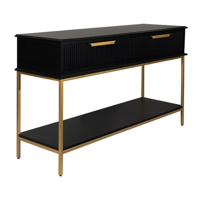 Aimee Small Two Drawer Console Table - Black and Gold Console Table Cafe Lighting & Living   