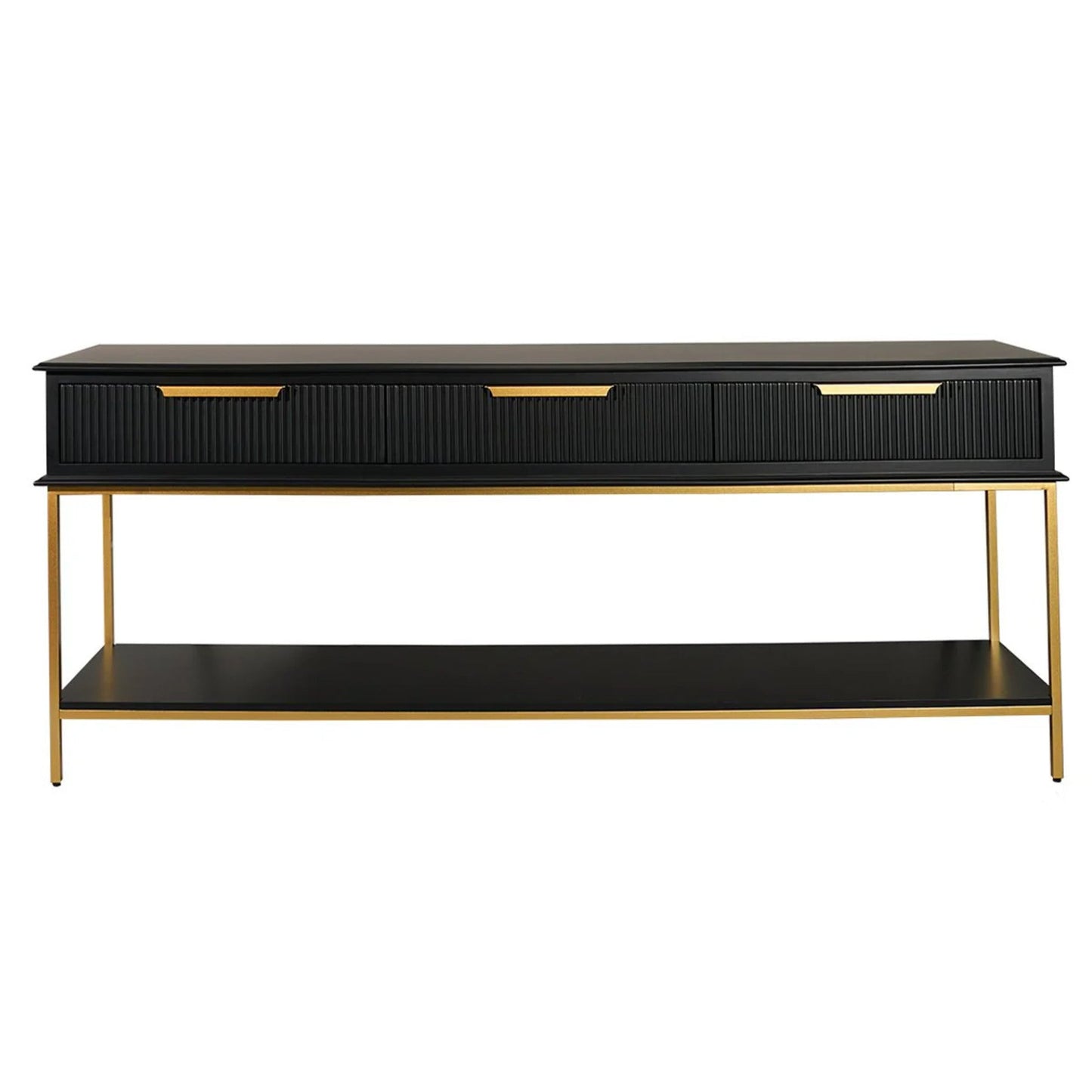 Aimee Small Two Drawer Console Table - White and Gold Console Table Cafe Lighting & Living Black Large 