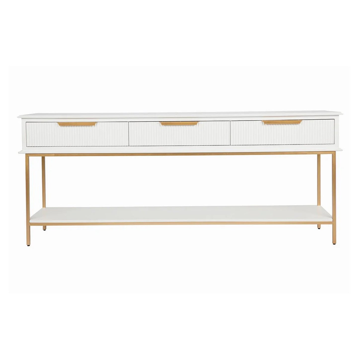 Aimee Small Two Drawer Console Table - White and Gold Console Table Cafe Lighting & Living White Large 