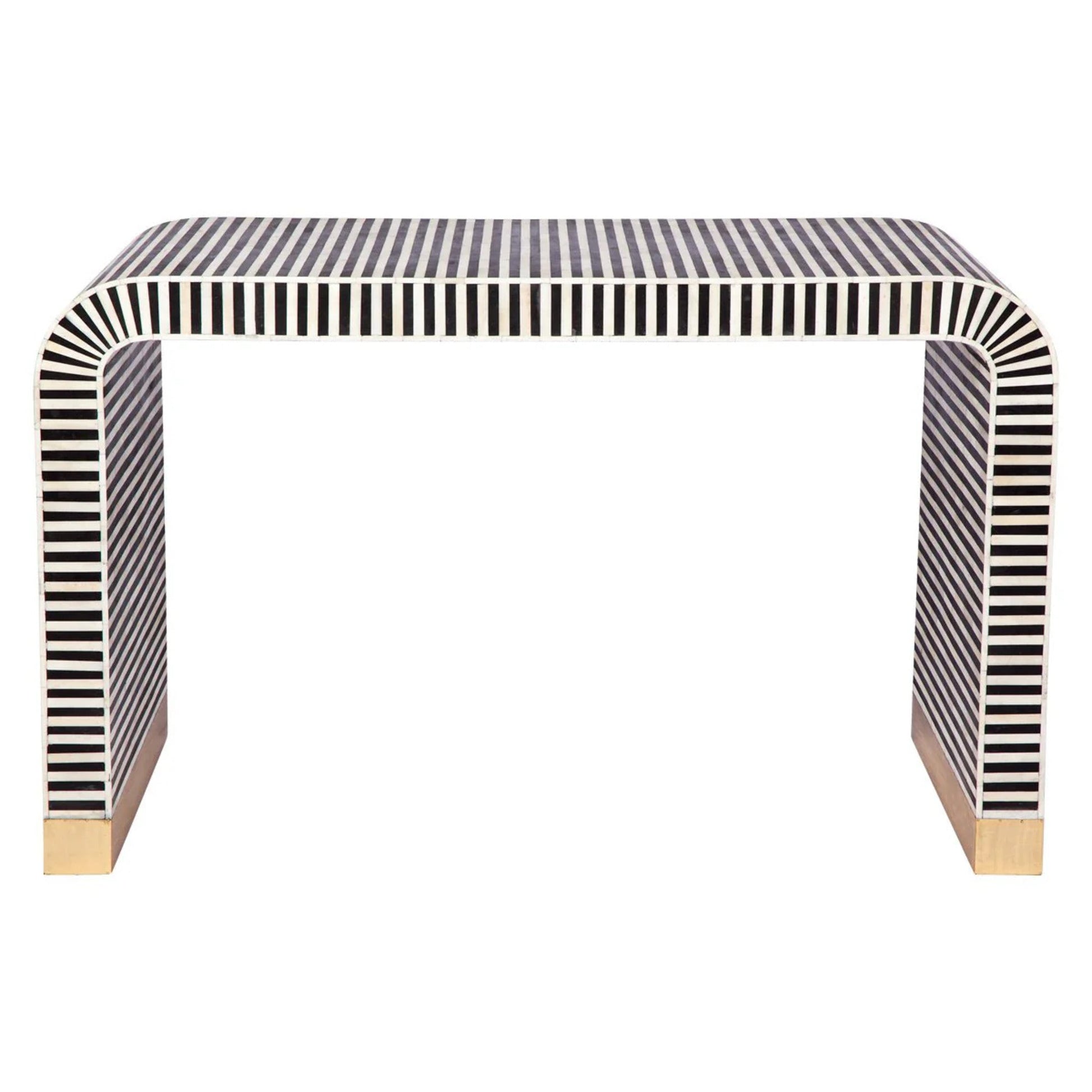 Amara Skinny Bone Inlay Console Table - Black Console Table Cafe Lighting & Living   